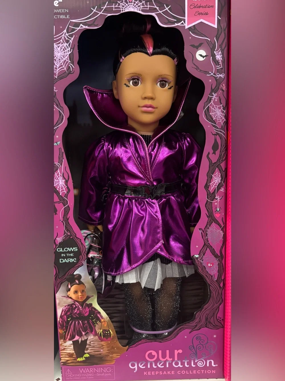 Our generation 18” Halloween doll new in box glows in the dark